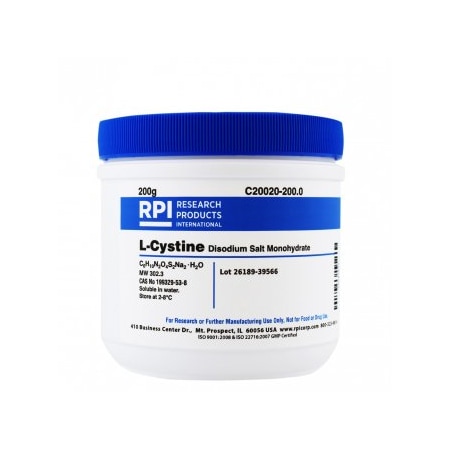 Rpi L-Cystine Disodium Salt Monohydrate, 200 G C20020-200.0